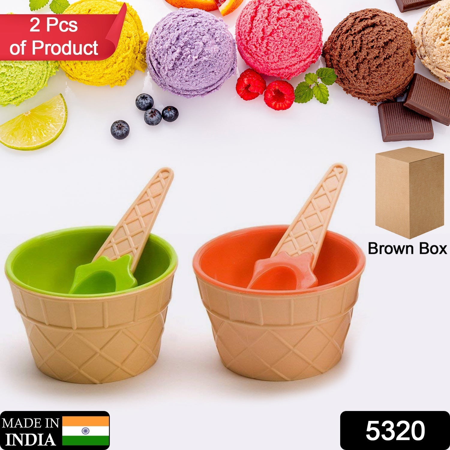 Ice cream bowl set with spoons Ice cream bowl set with spoons